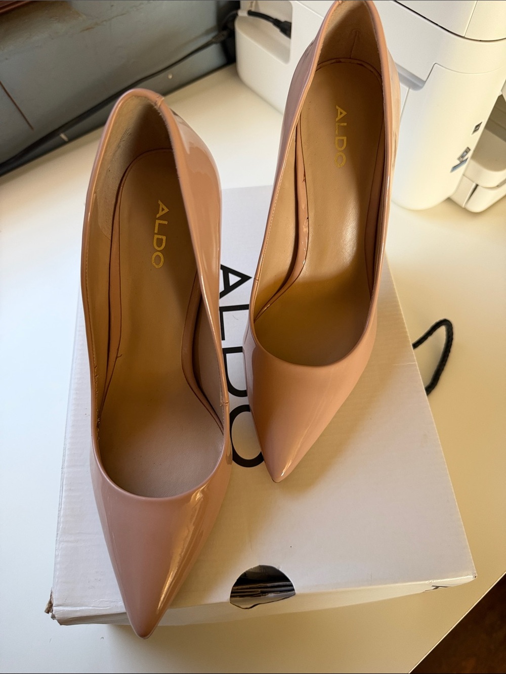 Aldo Blush Patent Pointed-Toe Stiletto Pumps - Picture 2 of 3